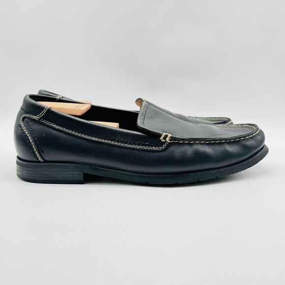 Cole Haan Loafers Mens 11.5 Black Leather Vintage Slip On Casual Venetian Shoes - Picture 1 of 13
